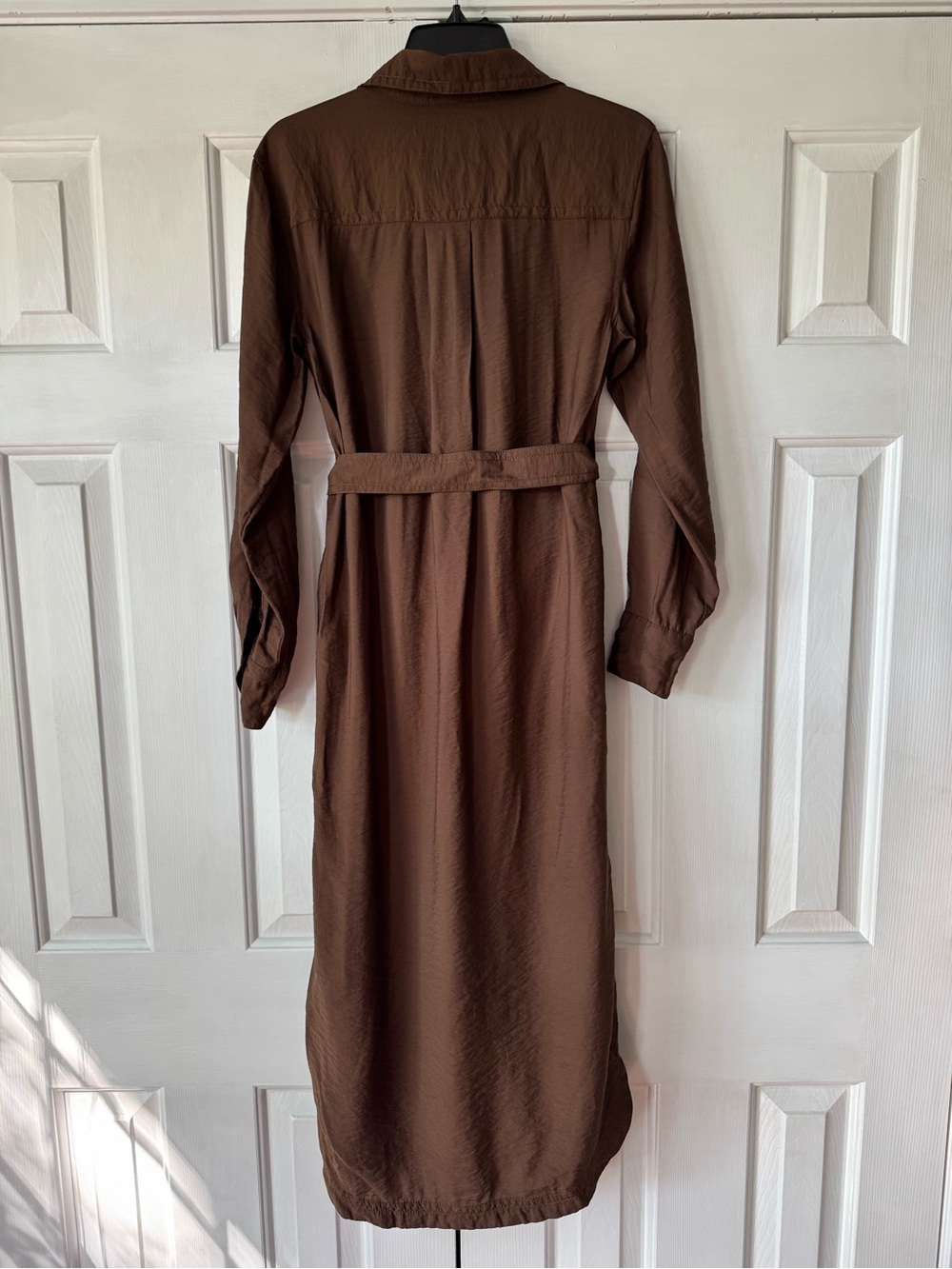 Brown Button-Front Shirt Dress with Belt - Picture 5 of 5